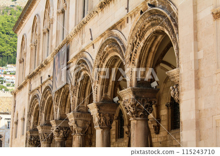 Facade of the famous Rector's Palace in downtown Dubrovnik 115243710