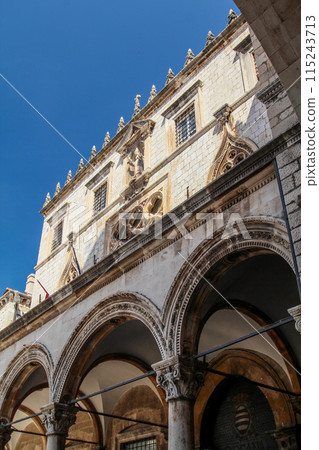 Entrance to the Sponza Palace in Dubrovnik Entrance to the Sponza Palace in Dubrovnik 115243713