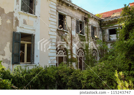 Abandoned former hotel near Dubrovnik, left during Jugoslavian war 1991 Abandoned former hotel near Dubrovnik, left during Jugoslavian war 1991 115243747