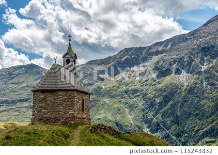 Small Chapel at the Grossglockner Mountain in the High Tauern National Park Small Chapel at the Grossglockner Mountain in the High Tauern National Park 115243832