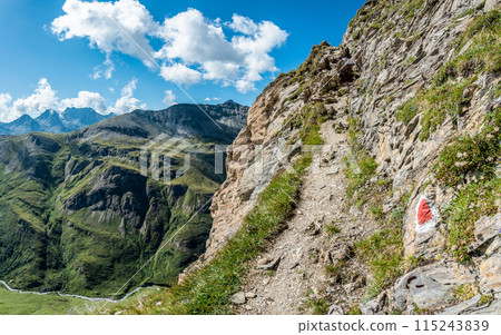 Scenic alpine landscape in the High Tauern National Park during a hike around Mt. Grossglockner Scenic alpine landscape in the High Tauern National Park during a hike around Mt. Grossglockner 115243839