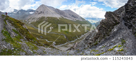 Scenic alpine landscape in the High Tauern National Park during a hike around Mt. Grossglockner Scenic alpine landscape in the High Tauern National Park during a hike around Mt. Grossglockner 115243843
