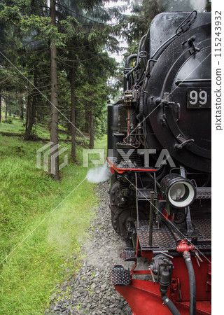 Brocken Steam Locomotive in the Harz Mountains Brocken Steam Locomotive in the Harz Mountains 115243932