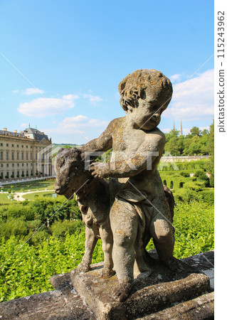 Statue in the garden of Residenz palace in Wuerzburg in Bavaria Statue in the garden of Residenz palace in Wuerzburg in Bavaria 115243962
