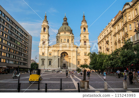 The St Stephen's Basilica in Budapest, seen from the Gellert hill The St Stephen's Basilica in Budapest, seen from the Gellert hill 115243993