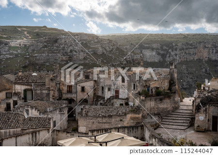 Scenic residential dwellings of Sassi di Matera, Southern Italy Scenic residential dwellings of Sassi di Matera, Southern Italy 115244047