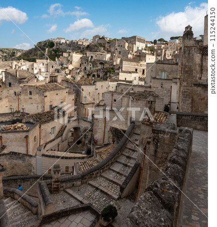 Stairway in the historic downtown of Matea, Southern Italy 115244150