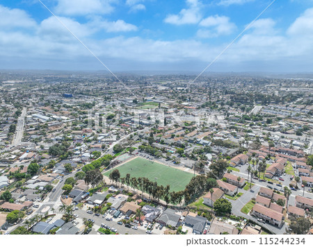 Aerial view of Vista, Carlsbad in North County of San Diego, California. USA 115244234