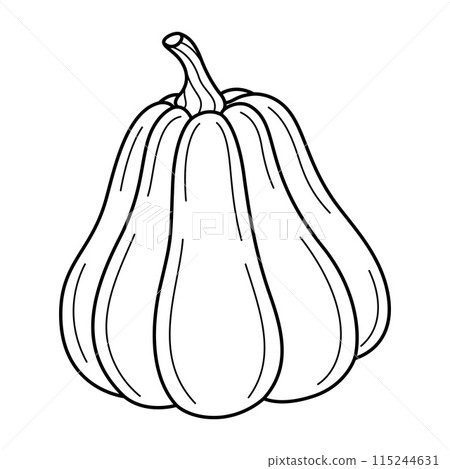 Pumpkin doodle icon. Art therapy Coloring page line art vector illustration. 115244631