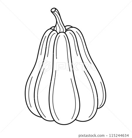Pumpkin doodle icon. Art therapy Coloring page line art vector illustration. 115244634