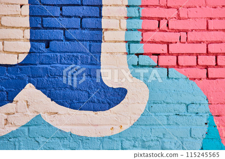 Close up of brick wall painted pastel colors in abstract pattern artwork background asset Close up of brick wall painted pastel colors in abstract pattern artwork background asset 115245565
