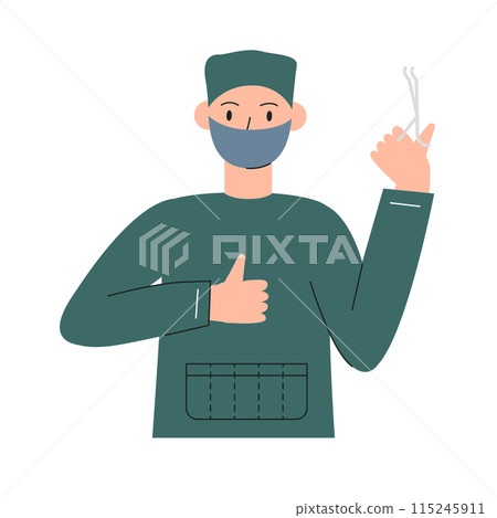 Doctor surgeon showing thumbs up everything be ok 115245911