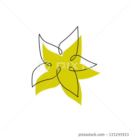 Carambola fruit in continuous one line drawing art 115245913