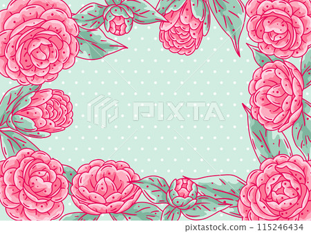 Background with camellia. Beautiful decorative plants. Background with camellia. Beautiful decorative plants. 115246434