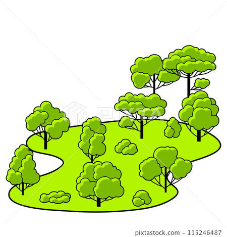Background with trees. Spring or summer stylized plants. 115246487