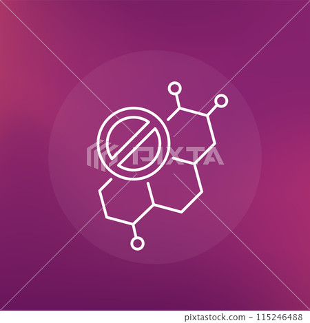 no hormones icon in line design 115246488