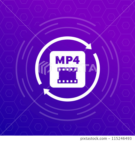 convert to mp4 file icon, vector convert to mp4 file icon, vector 115246493