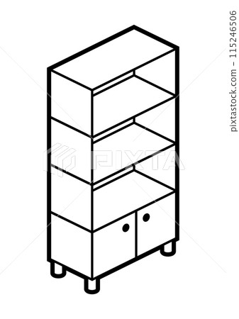 Shelving icon in isometry style. Domestic and office furniture and equipment. Shelving icon in isometry style. Domestic and office furniture and equipment. 115246506