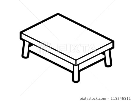 Coffee table icon in isometry style. Domestic and office furniture and equipment. 115246511