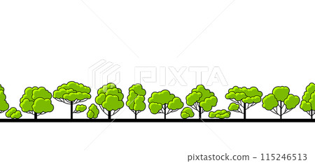 Pattern with trees. Spring or summer stylized plants. Pattern with trees. Spring or summer stylized plants. 115246513