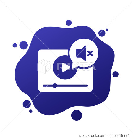 mute video, no audio icon, vector 115246555