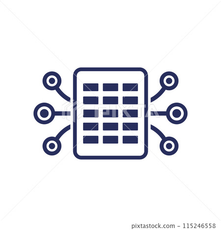 data to a spreadsheet icon 115246558
