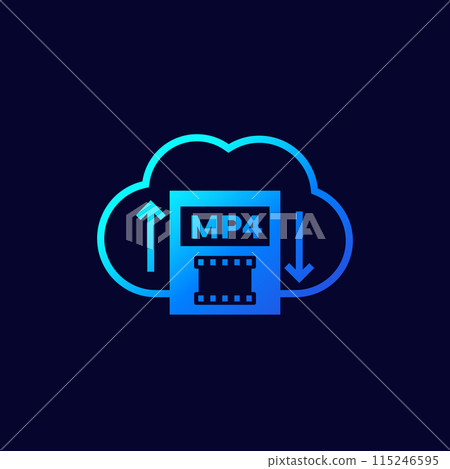 mp4 upload to cloud vector icon for web and apps 115246595