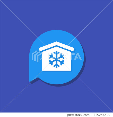cold storage vector icon with warehouse 115246599