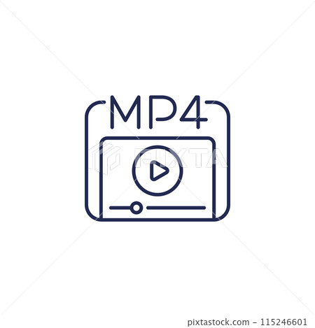 mp4 video player line icon mp4 video player line icon 115246601