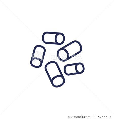 wood pellets icon, line pictogram 115246627