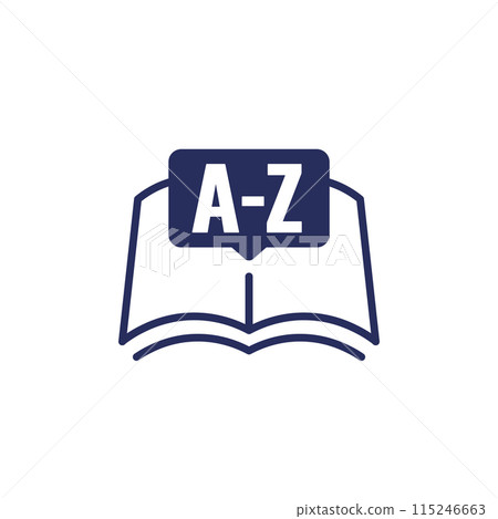 dictionary or vocabulary book icon 115246663