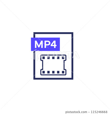 mp4 video file icon on white mp4 video file icon on white 115246668