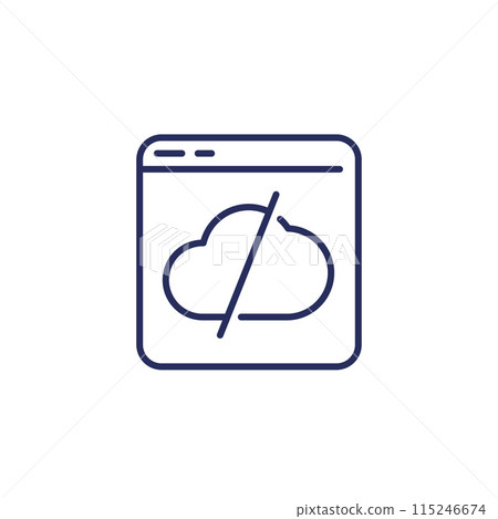 disconnect from a server line icon disconnect from a server line icon 115246674