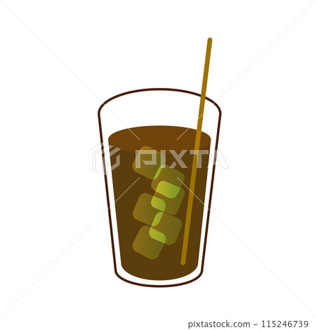簡單的冰咖啡插畫 115246739