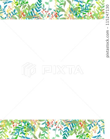 Hand drawn plants vertical template Hand drawn plants vertical template 115247130