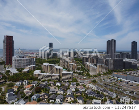 Aerial photography of Island City in Higashi Ward, Fukuoka City taken with a drone Aerial photography of Island City in Higashi Ward, Fukuoka City taken with a drone 115247617