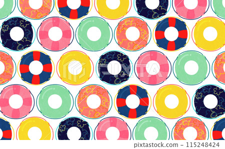 Colorful swim ring pattern Colorful swim ring pattern 115248424