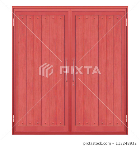 Western-style red double doors 115248932