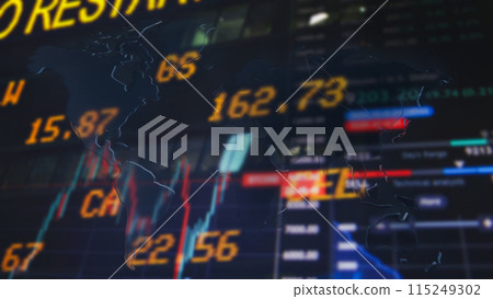 The world map on Business Background  3d rendering. 115249302