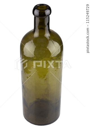 Antique retro green glass bottle 115249729