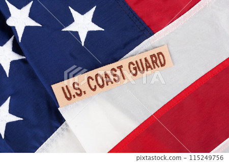 U.S. Coast Guard Branch Tape on national USA flag 115249756