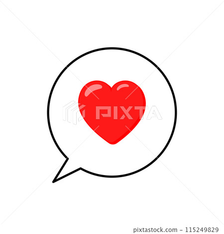 Heart speech bubble simple mark 115249829