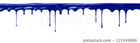 Dripping blue paint background texture 115249869