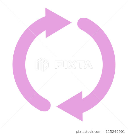 Two arrows forming a loop (pink) Two arrows forming a loop (pink) 115249901