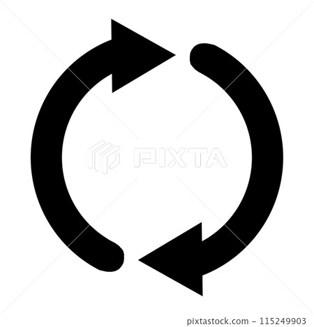 帶有循環圖像的兩個箭頭圖示(黑色) 帶有循環圖像的兩個箭頭圖示(黑色) 115249903