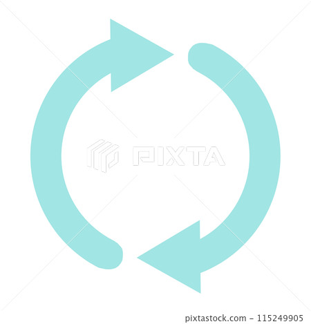 帶有循環圖像的兩個箭頭圖示（淺藍色） 115249905