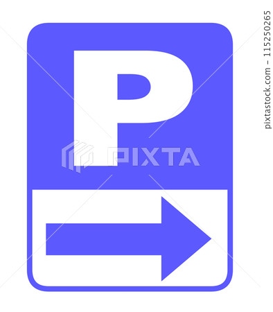 Parking lot P direction guide icon 115250265