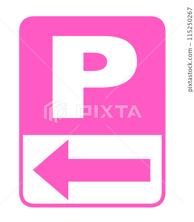Parking lot P direction guide icon 115250267