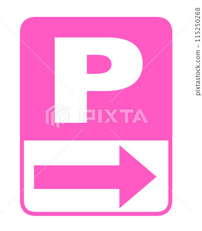 Parking lot P direction guide icon 115250268