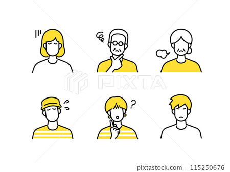 Negative people icon set Negative people icon set 115250676
